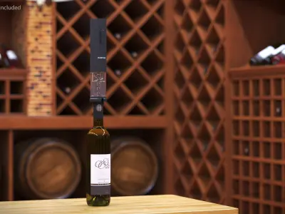 Wine Opener on Bottle Animated 3D model