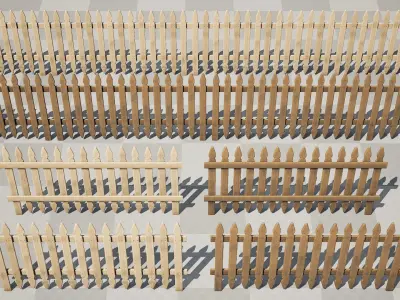 Wooden Fence realistic old dirty garden Free low-poly 3D model