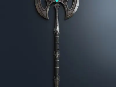 Fantasy Combat Sword-Poleaxe 3D model