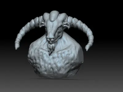 Minotaur bust of ram 3D model