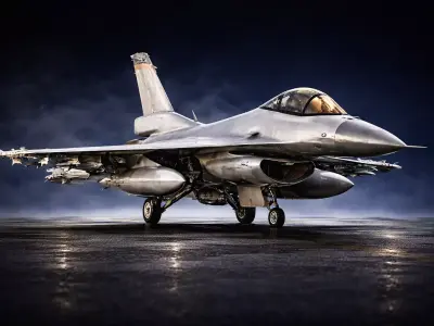 Modern Single Engine Tactical Fighter Jet Model 3D model