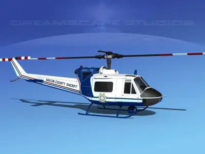 Bell 204 Macon County Sheriff 3D model
