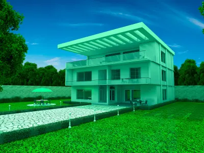 TWO STORY COMMERCIAL BUILDING MODEL 3D model 3D model