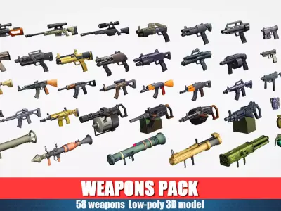 weapon pack vol04  Low-poly 3D model