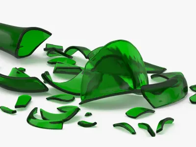 Green Bottle Pile Small and Large 3D model