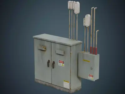 Utility Box 4B Low-poly 3D model