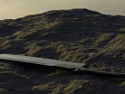 Damascus Zombie Cleaver Low-poly 3D model