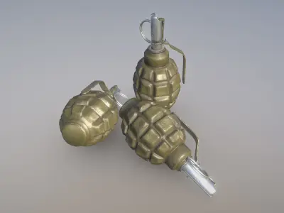 Ammo Grenade F1-UZRGM-2 Green Low-poly 3D model