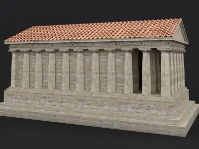 Greek Doric Temple Low-poly 3D model