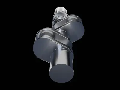 V6 Engine CrankShaft Dimension Accurate 3D Model 3D model