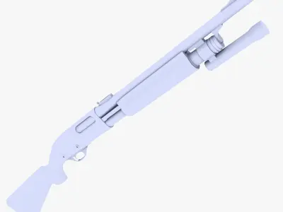Pump Action Shotgun Low-poly 3D model get