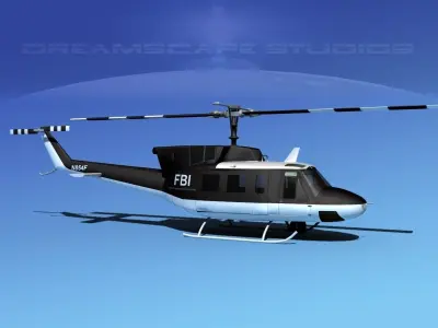 Bell 212 FBI 3D model