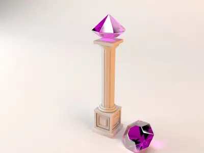 decorative column Free low-poly 3D model