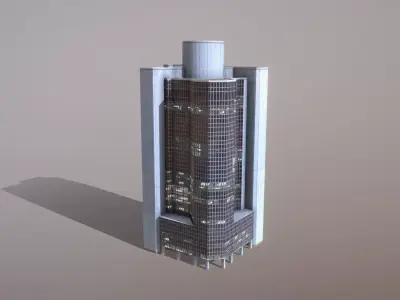 Building Frankfurt ABC International Bank Low-poly 3D model