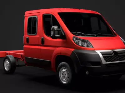 Citroen Jumper Relay Chassis Truck Crew Cab 3450 WB 2014 3D model