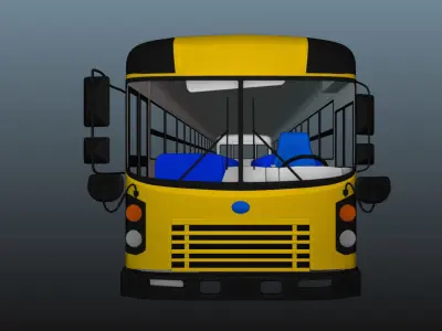 BLUE BIRD ALL AMERICAN SCHOOL BUS 2010 Low-poly 3D model