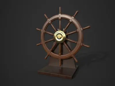 Nautical Wheel Low-poly 3D model