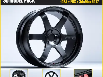 RAYS TE37 Ultra Track Edition II Low-poly 3D model