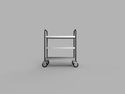 Free Stainless Steel Trolley Free 3D model