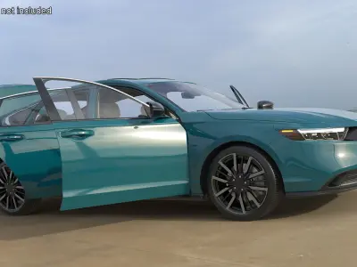 Modern Sedan Turquoise 3D model