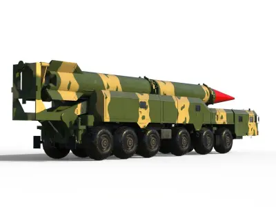 Shaheen 2 Pakistan missile launcher 3D model