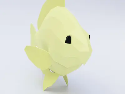 Bluegill fish low poly 3d model  Low-poly 3D model