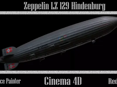 Zeppelin LZ 129 Hindenburg UPDATED Low-poly 3D model