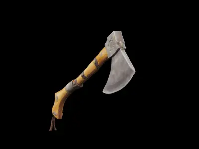 Medieval axe Low-poly 3D model