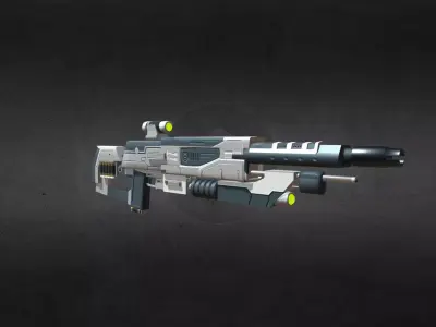 Futuristic Shotgun Low-poly 3D model Low-poly 3D model