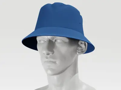 Bucket Hat - Blue PBR 4K Low-poly 3D model