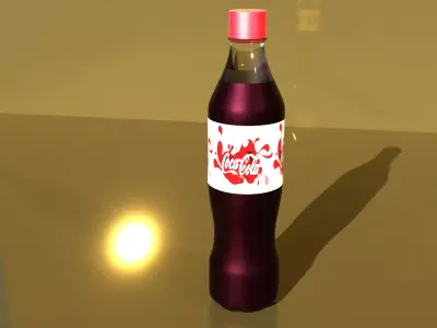 High-Quality 3D Model of a Coca-Cola Bottle - Photorealistic Low-poly 3D model