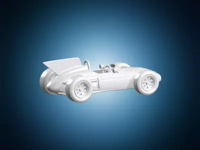 Retro Grand Prix Car 3D Print Model 3D print model