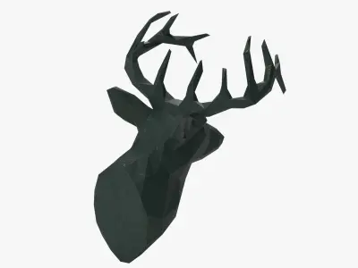 Stag Head LowPoly 3D model