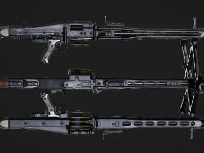MG42 maschinengewehr 42 Low-poly 3D model
