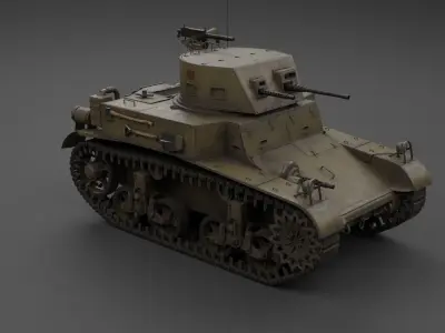 M1 Combat Car Light Tank Low-poly 3D model