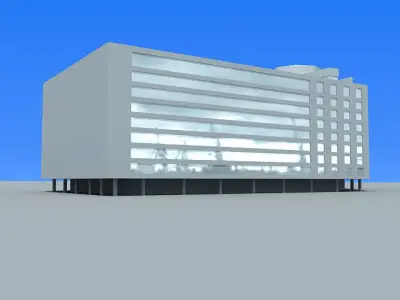 Detailed Glass Building 91 3D model