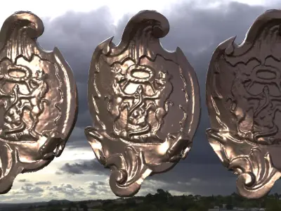 Military Medieval Crest Shield  3D model