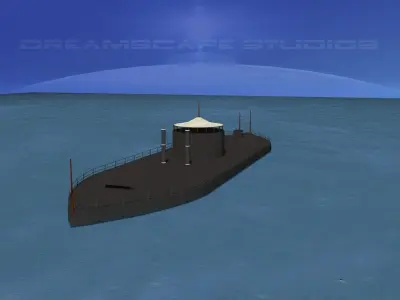 USS Monitor Ironclad 3D model