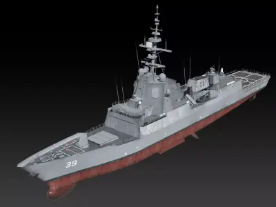 DDGH39 HMAS Hobart Low-poly 3D model