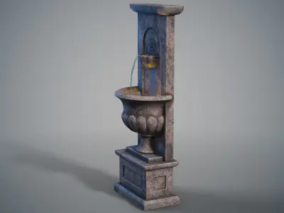 Urn wall fountain Low-poly 3D model