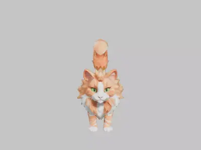 Maine Coon Orange Cat Low-poly 3D model