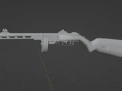 ppsh41 gun Low-poly 3D model