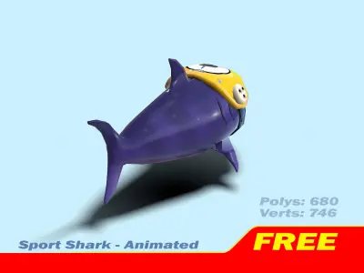 Sport Shark - Animated Low-poly 3D model