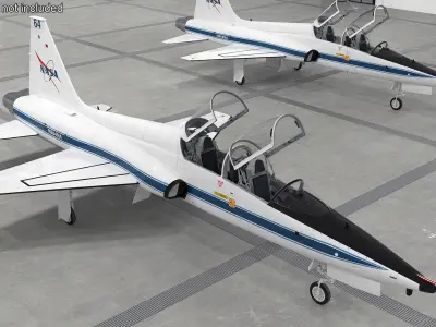 NASA T-38 Talon Trainer Jet White 3D model