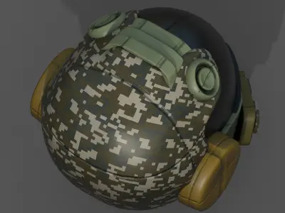 Helmet scifi military combat soldier fantasy  Low-poly 3D model