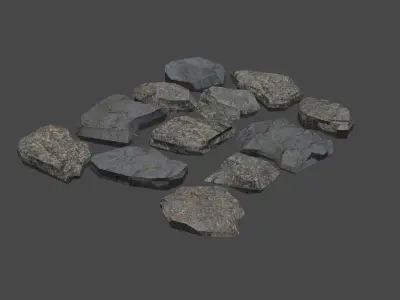 Low poly stone path Free low-poly 3D model