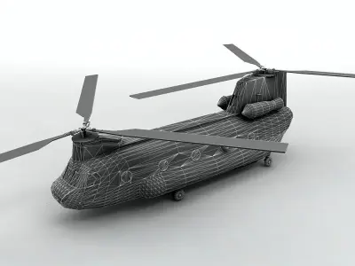 CH47 Chinook Helicopter Low-poly 3D model