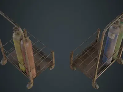 Gas Cylinder 3C Low-poly 3D model