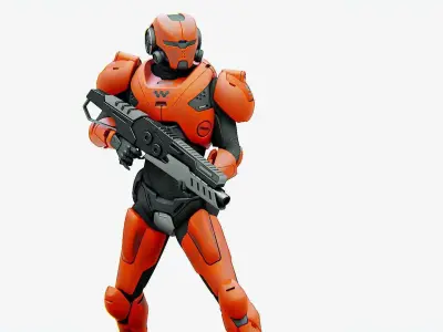 CYBER SOLDIER F-3000   RIGGED 3D model