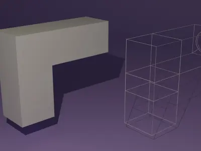 Very Low-Poly Pistol Free low-poly 3D model